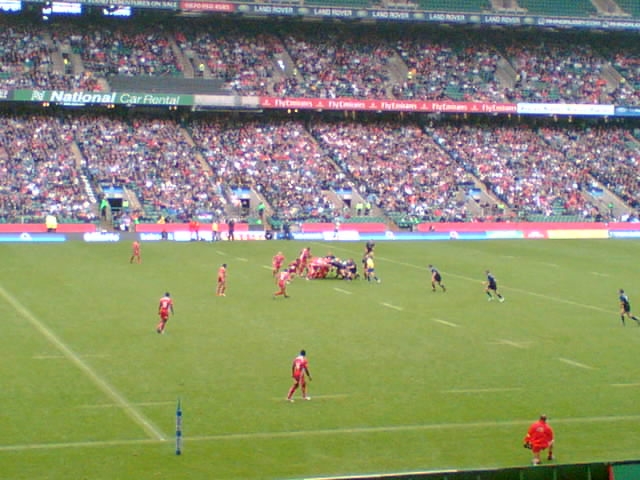 Token rugby shot - navy losing.