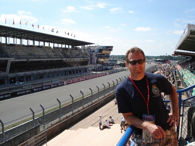 JC on watch trackside in Le Mans